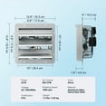 thumbnail image 3 of VEVOR Shutter Exhaust Fan Shop Exhaust Fan 10'' Wall Mounted Aluminum 820 CFM, 3 of 9
