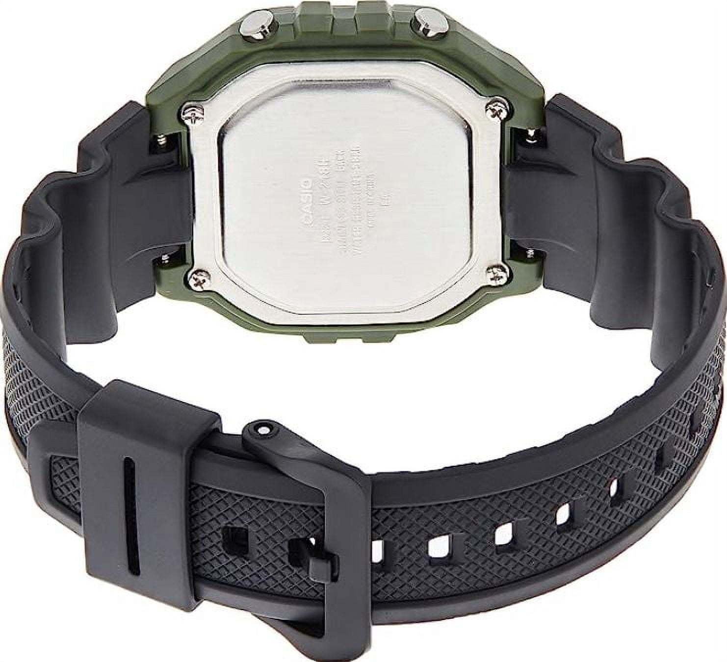 Casio Men's Youth W-218H-3AV Black Green Resin Quartz Sport Digital Watch