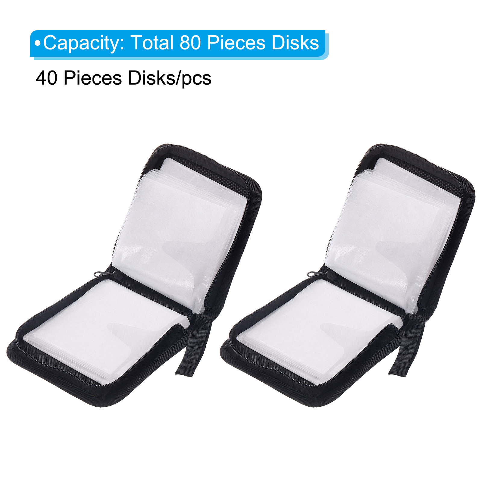 Unique Bargains Durable CD and Disk Storage Dividers Organizer for Media Black