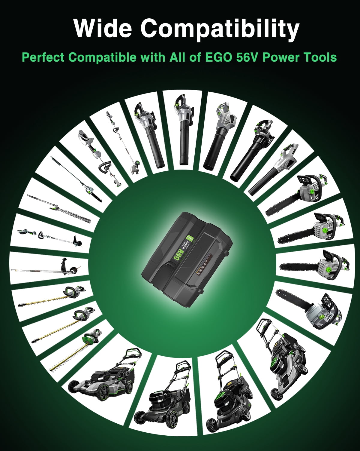 7.5Ah Battery Replacement for EGO 56V Battery, Compatible with EGO 56V Batttery BA2800 BA4200 BA1400 Lithium-Ion Battery Compatible with EGO 56V Power Tools