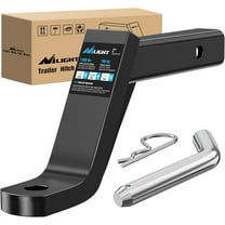 Nilight Trailer Hitch Ball Mount with 5/8" Hitch Pin Clip Fits 2 Inch Receiver Square 7500 lbs 6" Drop 4-3/4” Rise 1” Hole Gloss Black Powder Coat, 2 Years Warranty