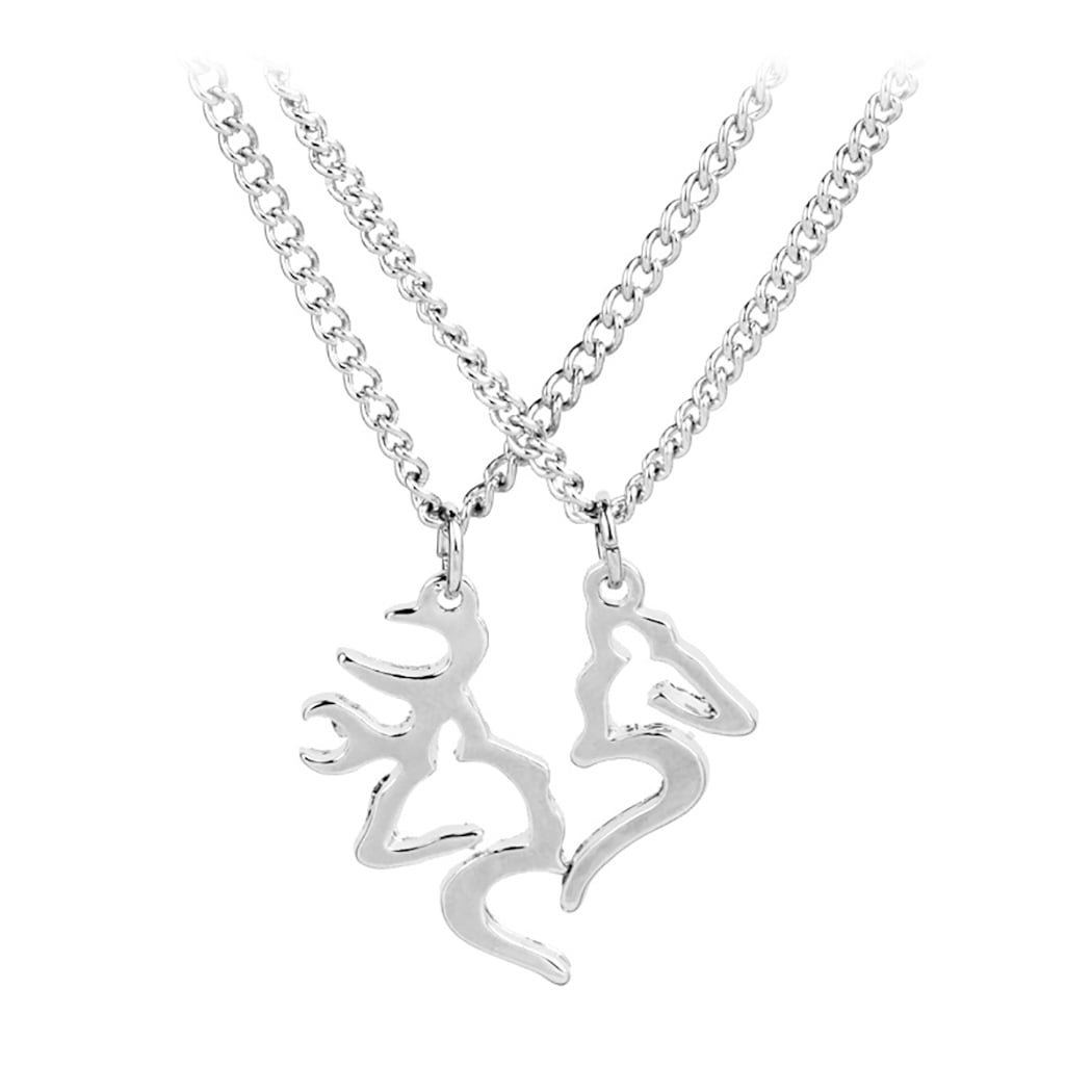 Coxeer 2PCS Couple Necklace Elk Decor 