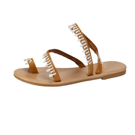 

YanHoo Lace Sandals for Women Sandals for Women Dressy Summer Open Toe Gladiator Sandals Flat Sandals for Women Dressy Clip Toe Ring Sandals for Women Wedding 2024