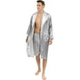thumbnail image 1 of Men‘s Imitation Silk Nightgown Long-Term And Taking Straps, 1 of 5