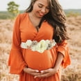 thumbnail image 6 of 2Pcs Floral Bridal Maternity Sash Belt Ribbon Belly Band For Wedding Pregnant Baby Shower Party Photoshoot Beige, 6 of 6