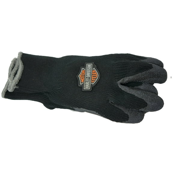 Harley-Davidson Hand Protection Rubber Dipped Knit Black Gloves Size Small