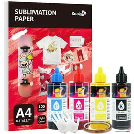 Bundle Koala Sublimation Paper 8.5X11 123gsm 100 Sheets + Koala Sublimation  Ink for Epson Ecotank Inkjet Printers ET-2400 ET-2720 ET-2760 ET-2800