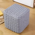 thumbnail image 2 of 10""~13"" Ottoman Slipcover Comfortable Foot Rest Stool Covers for Dining Room Light Gray, 2 of 8
