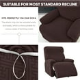 thumbnail image 4 of Y YUNHSOM Stretch Recliner Chair Covers, Recliner Sofa Slipcovers Stripe Jacquard Recliner Couch Covers Furniture Protector Covers for Pet Kid (1 Seater, Deep Coffee), 4 of 9