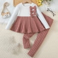 thumbnail image 2 of Girls 2 Piece Outfits 4-16 Toddler Girl Clothes Kid Fall Outfit Ruffle Sleeve Shirt Top Floral Pants Winter Clothing Set, 2 of 9