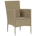 thumbnail image 3 of vidaXL 7 Piece Garden Dining Set with Cushions Poly Rattan Beige, 3 of 8