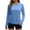 Blue, variant on Tqcoqu Womens UPF 50+ Long Sleeve Swimsuits Top UV Sun Protection Side Ruched Trendy Shirts,Light Blue,Women's S-XXL