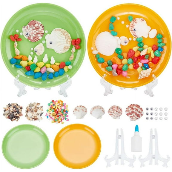 2 Sets Seashell Art Craft Kit Crafts Seashell Decorating Project Arts and Crafts Kit Creative Kit Birthday School Party Christmas Gifts