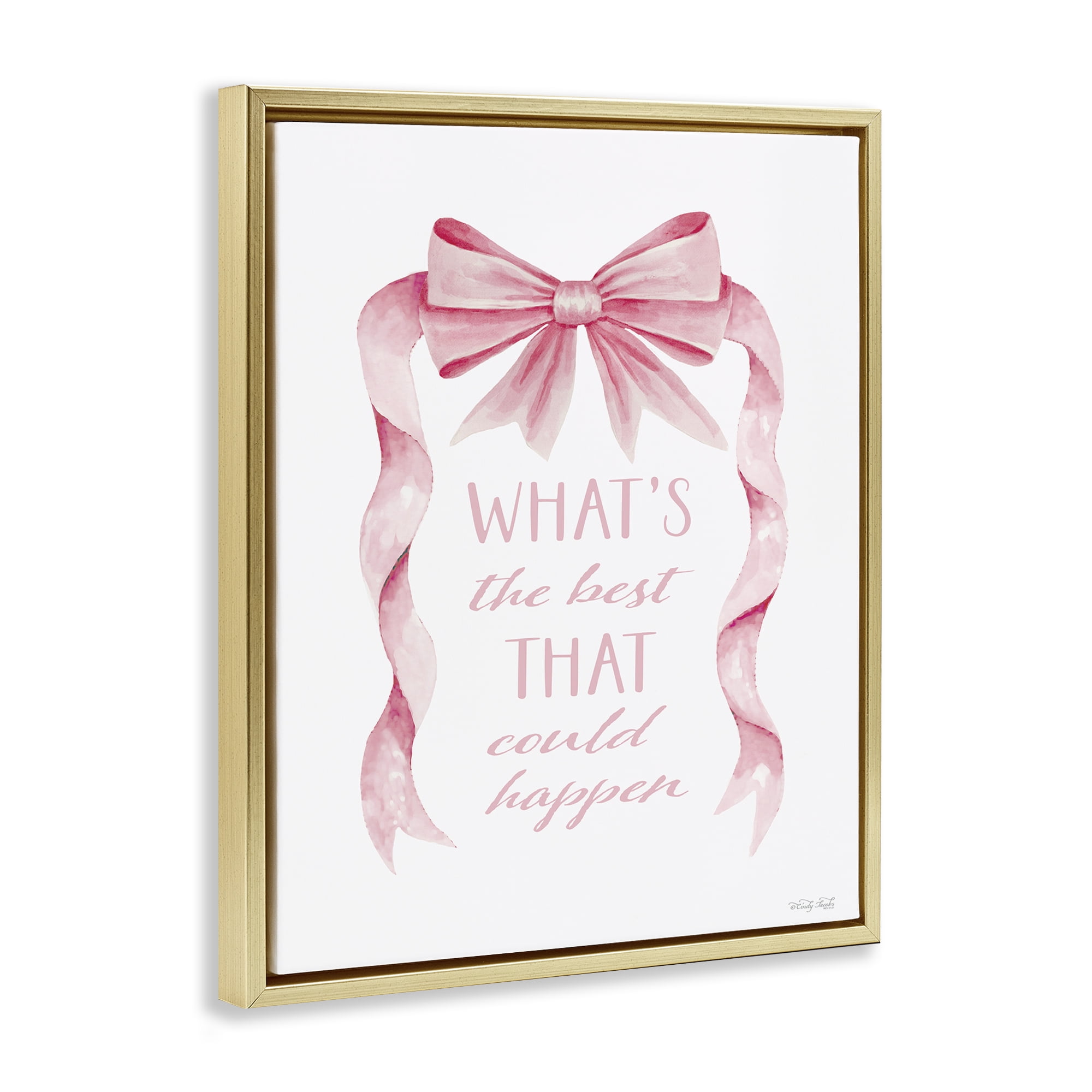 Stupell Industries Optimistic Best That Could Happen Gold Framed Floater Canvas Wall Art, design by Cindy Jacobs