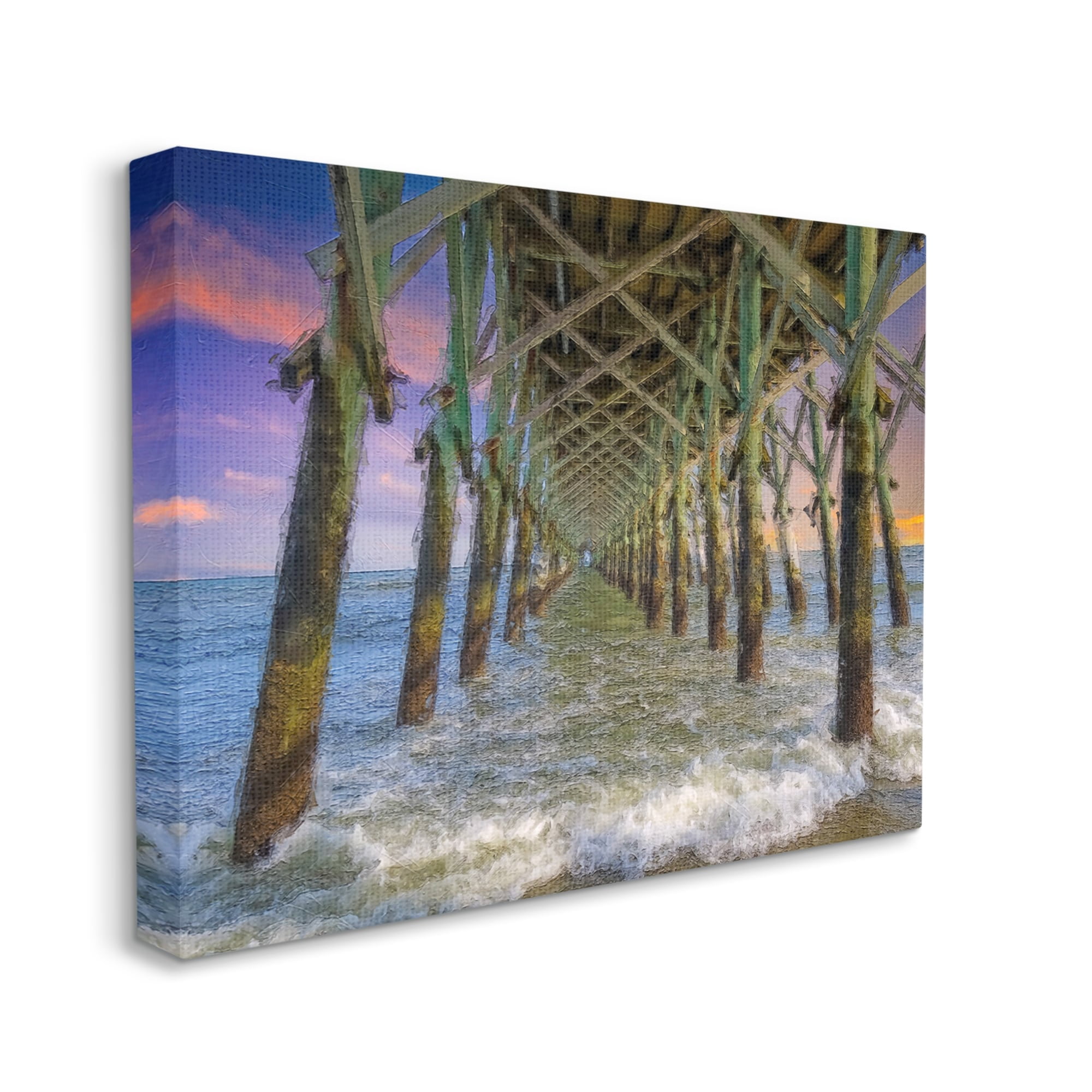 Stupell Industries Ocean Foam Underneath Boardwalk Bridge Dock Sunset Canvas Wall Art, 30 x 24, Design by Daniel Sproul