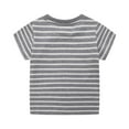 thumbnail image 3 of Hiijoy Infant Boys T Shirt Excavator Stripe Print Short Sleeve T-Shirt Kids Active Tee Shirt, 3 of 6
