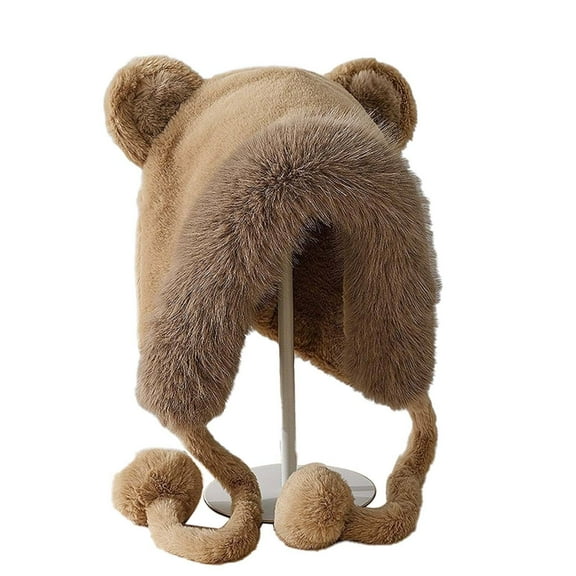 TELOLY Womens Hats,Plush Wool Beanie,Cozy Accessory Beanie for Women,Dark Khaki