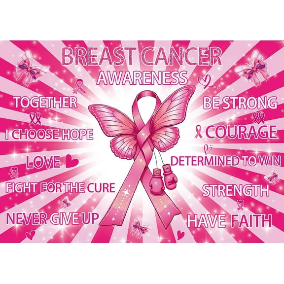 Breast Cancer Awareness Beautiful Backdrop Pink October Breast Cancer Awareness Month Photography Background for Women Charity Party Decoration Supplies