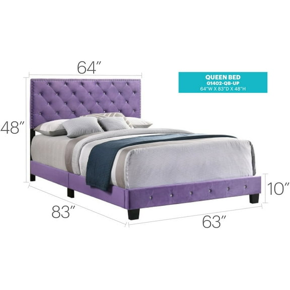 Glory Furniture Suffolk Full Bed in Purple Color