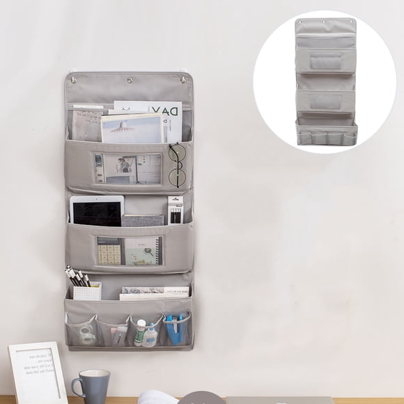 AURARMLET Bolsa De Almacenamiento Colgante Para Puerta Con 3 Capas Organizador De Pared Para El Hogar