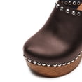 thumbnail image 4 of YDN Women Chunky Platform Round Toe Clogs Mules Rivets Studs Slip On Cork High Heels Slides Sandals Dressy Prom Daily Shoes Size 9.5 Brown, 4 of 4
