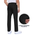 thumbnail image 3 of Lavenicole Men's Golf Dress Pants, Lightweight Stretch Casual Pants, Elastic Waist with 4 Pockets, Black, 3 of 8
