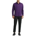 thumbnail image 2 of INSPIRE CHIC Mens Dress Shirts Solid Long Sleeve Regular Fit Formal Business Button Down Formal Shirts M Purple, 2 of 5