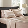 thumbnail image 2 of Madison Park Satin Wrinkle-Free Luxurious 6-Piece Sheet Set Blush Full, 2 of 4
