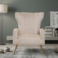 thumbnail image 3 of Silla de acento de terciopelo con patas de metal, sillón tapizado moderno, silla lateral de espalda para salón dormitorio pequeños espacios, 3 of 5