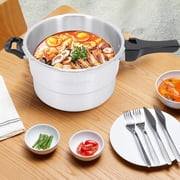 SHegdu Pressure Cooker Pot Aluminum Alloy Stovetop Canner with Steamer Plate Release Valve Magnetic Composite Base Scald-resistant Handles for Gas and Electric Cooktops (5L)