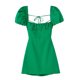 thumbnail image 1 of Minivestido sin tirantes con cuello cuadrado y mangas abullonadas para mujer - Poliéster/spandex, estampado floral, fiesta/casual, 1 of 4