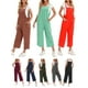 thumbnail image 4 of Mono de mujer con bolsillos, sin mangas, piernas anchas, monos de talla grande MABOTO Monos, 4 of 7
