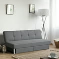 thumbnail image 3 of Costway Convertible Futon Sofa Bed Adjustable Couch Sleeper w/ Two Drawers Grey, 3 of 10