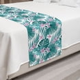 thumbnail image 2 of Tropical Bed Runner, Continued Layout of Palm Leaves Jungle Coconut Monstera Summer Art, Decorative Accent Bedding Scarf for Hotels Homes and Guestrooms, King, Dark Teal and Purple, by Ambesonne, 2 of 2