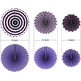 thumbnail image 2 of Party Hanging Paper Fans Set, Round Pattern Paper Garlands Decoration for Birthday Wedding Graduation Events Accessories, Set of 6, 2 of 7