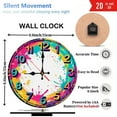 thumbnail image 3 of Colorful Splash Paint Wall Clock 10-Inch Silent Wooden Wall Clock, Battery Operated (AA Batteries Not Included), Artistic Home Decor, 3 of 7