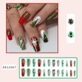 thumbnail image 2 of Uñas postizas navideñas con diseño, lindas uñas postizas con diseño de hombre de jengibre, árbol de Navidad, almendra, copo de nieve rojo, uñas acrílicas brillantes, regalos de Navidad para mujeres y, 2 of 5