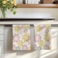 thumbnail image 7 of Geometric Flower Kitchen Towels Set of 1, Vintage Country Floral Pink Green on Linen Absorbent Dish Towels for Kitchen, Microfiber Hand Towel, Quick Drying Tea Towel for Cleaning Dishcloths, 7 of 7