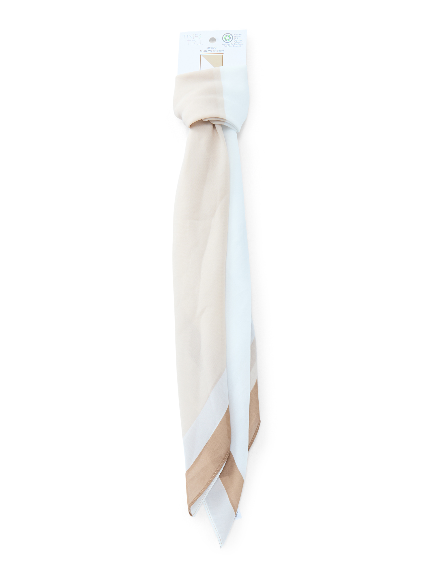Time and Tru Women's Printed Square Scarf - Vintage Geometric Pattern
