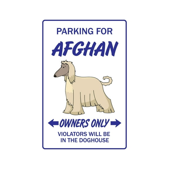 SignMission 8 x 12 in. Afghan Hound Decal Dog Pet Parking Decals - Dogs Groomer Puppy Pup