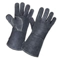 thumbnail image 1 of Guantes de soldadura Guante de barbacoa de cuero resistente al calor de 14 pulgadas con manga larga ignífuga y forro aislado, 1 of 5