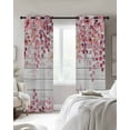 thumbnail image 3 of Pink Eucalyptus Leaves Blackout Curtains 63 Inches Length, Botanical Farmhouse Rustic Wood Window Treatment Thermal Insulated Drapes for Bedroom Living Room 2 Panels 84x63 Inches, 3 of 8