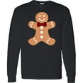 thumbnail image 3 of Inktastic Cute Gingerbread Man with Red Plaid Bowtie Long Sleeve T-Shirt, 3 of 5