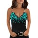 thumbnail image 4 of Blusa sin mangas con cuello en V para mujer a la moda Cami Camiseta con estampado Camis Tops Fridja qr5354, 4 of 5