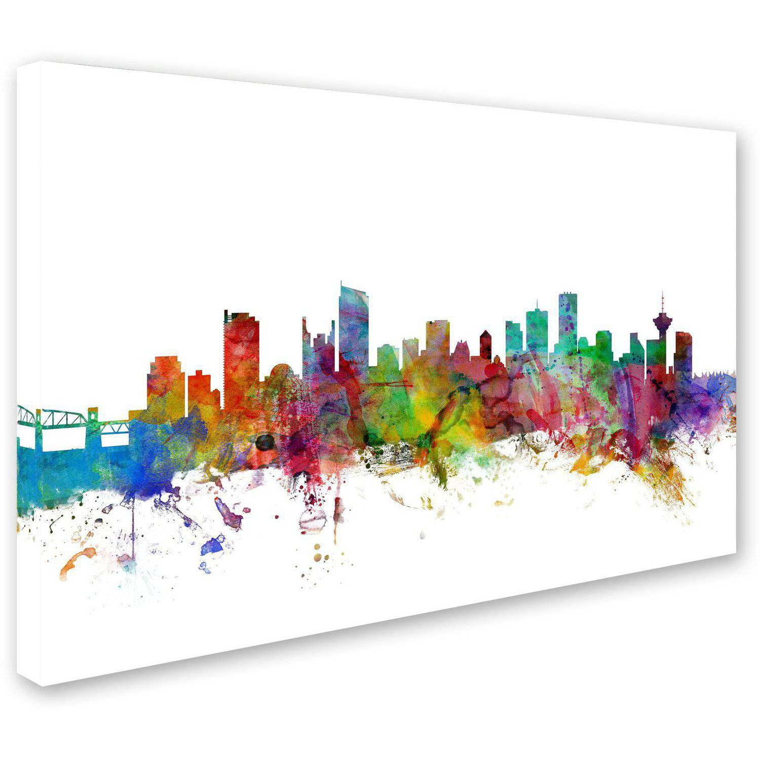 Trademark Fine Art "Vancouver Canada Skyline" Canvas Art by Michael Tompsett