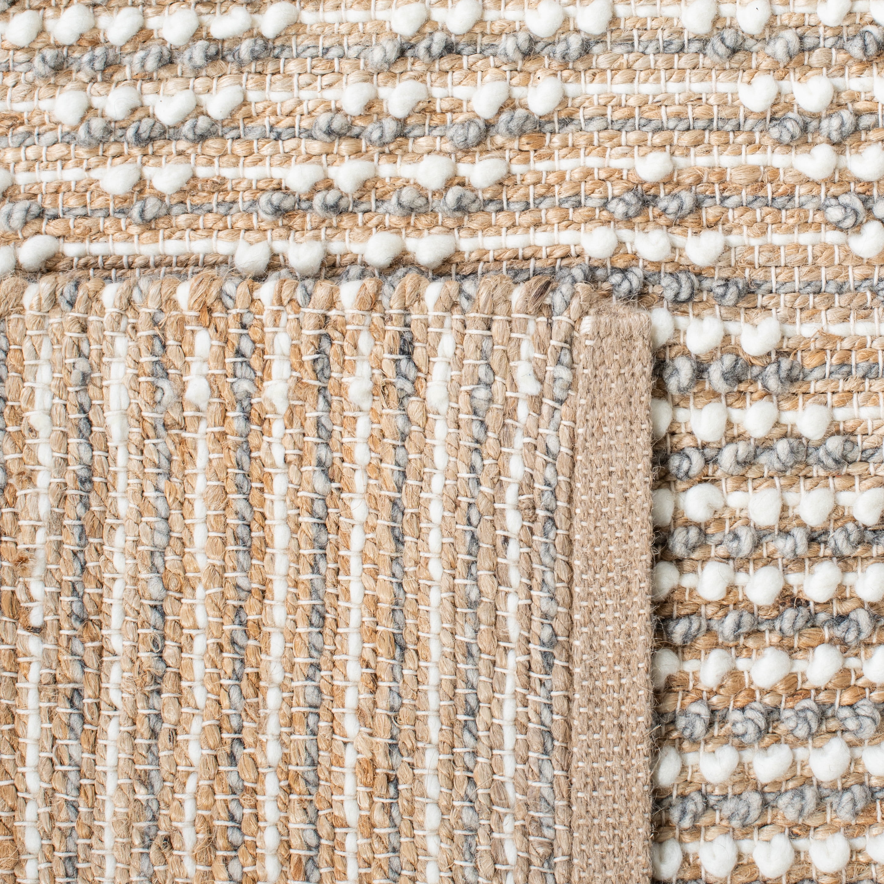 SAFAVIEH Natura Britta Diamond Area Rug, Natural/Grey, 8' x 10'