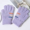 thumbnail image 6 of Dyfzdhu Kid Winter Gloves Children Stretchy Warm Gloves Boys Or Girls Knit Gloves Purple, 6 of 9