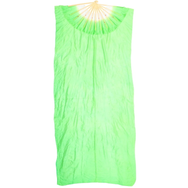 Abanico de seda alargado para danza del vientre, abanico de seda Yangko largo, accesorio de seda para danza