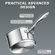 Cooks Standard 10 Piece Tri-ply Stainless Steel Pots and Pans Set, Cookware Set with Lids- Flying Pan, Saucepan, Steamer, Stockpot, Cool Grip Handles, Oven/Dishwasher Safe