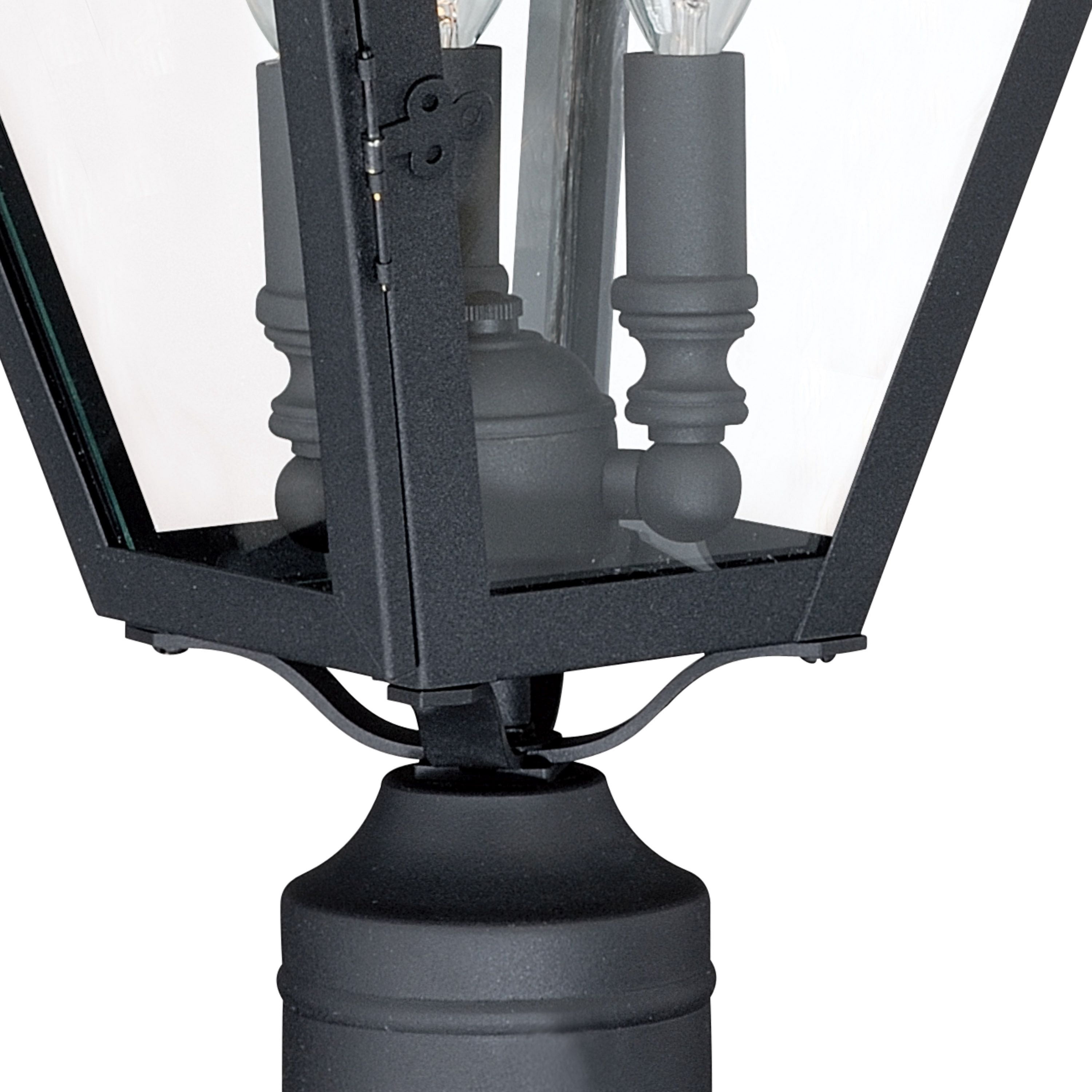 Vaxcel Nottingham 3L Black Outdoor Empire Post Light Clear Glass